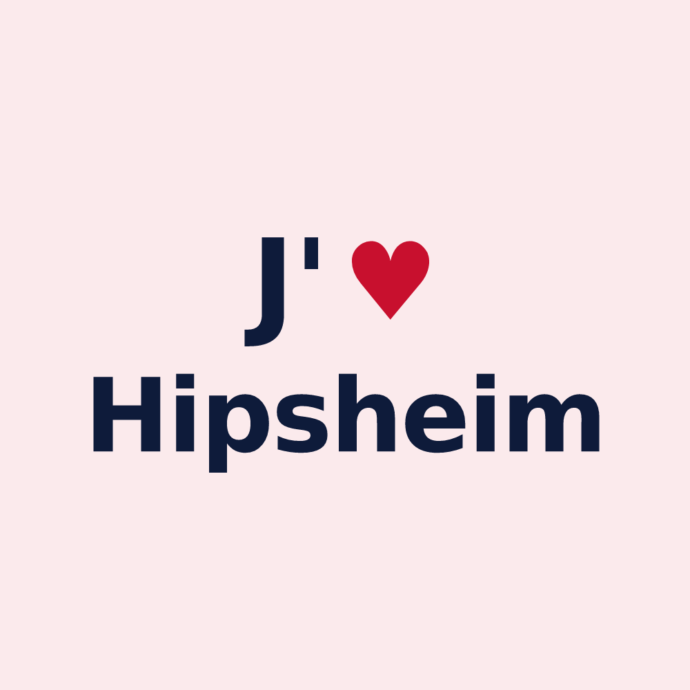 Magnet personnalisé Hipsheim — design « J'aime Hipsheim » imprimé sur le magnet