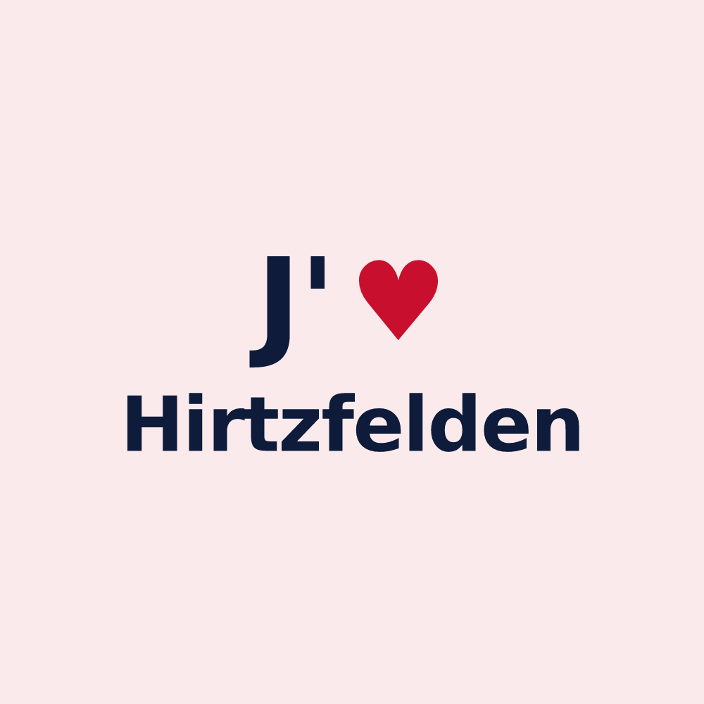 Magnet personnalisé Hirtzfelden — design J'aime Hirtzfelden