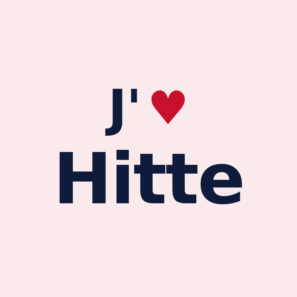 Magnet personnalisé Hitte — design « J'aime Hitte » imprimé sur le magnet