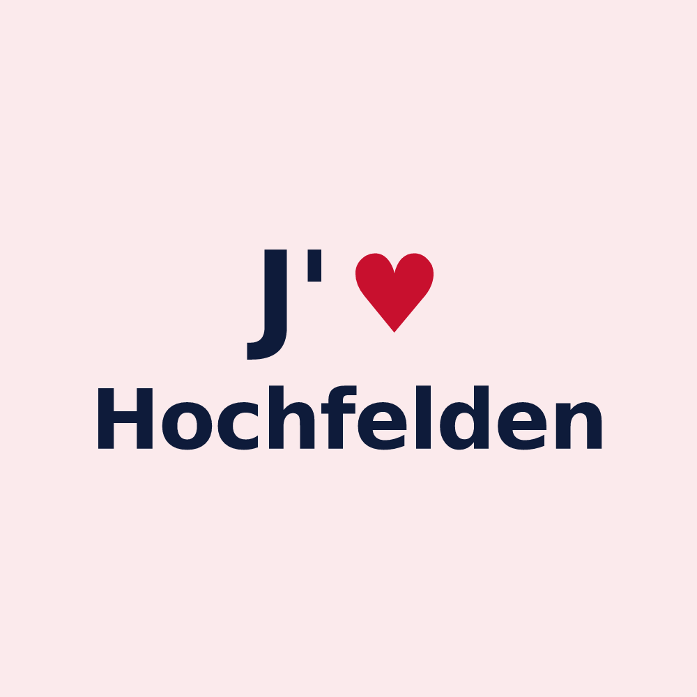 Magnet personnalisé Hochfelden — design « J'aime Hochfelden » imprimé sur le magnet