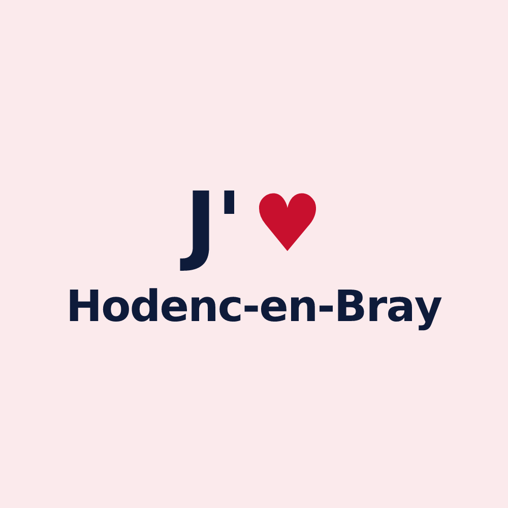 Magnet personnalisé Hodenc-en-Bray — design J'aime Hodenc-en-Bray