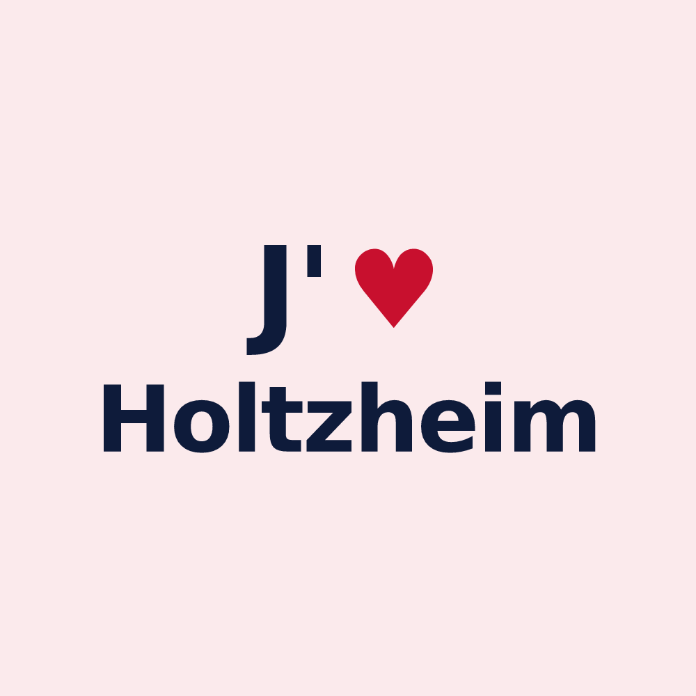 Magnet personnalisé Holtzheim — design « J'aime Holtzheim » imprimé sur le magnet