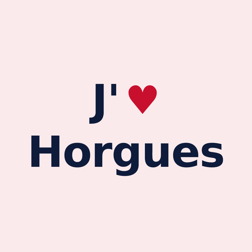 Magnet personnalisé Horgues — design J'aime Horgues