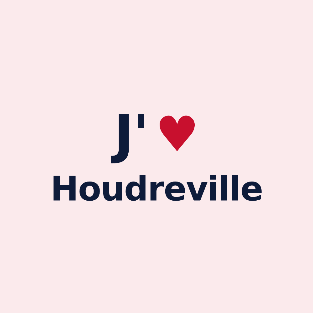 Magnet personnalisé Houdreville — design « J'aime Houdreville » imprimé sur le magnet