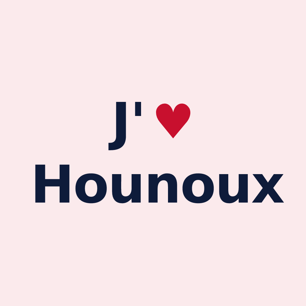 Magnet personnalisé Hounoux — design « J'aime Hounoux » imprimé sur le magnet