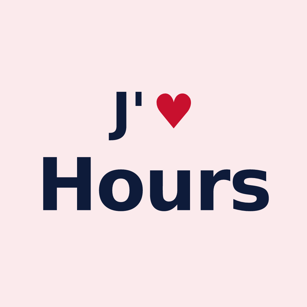 Magnet personnalisé Hours — design « J'aime Hours » imprimé sur le magnet