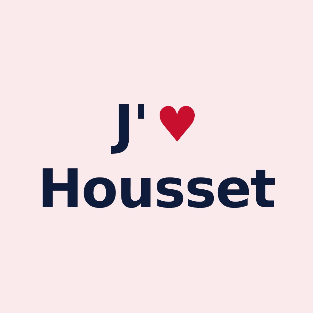 Magnet personnalisé Housset — design « J'aime Housset » imprimé sur le magnet