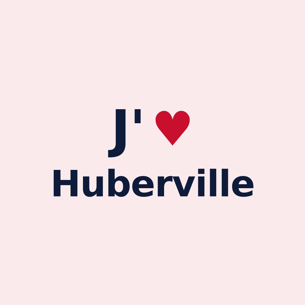 Magnet personnalisé Huberville — design J'aime Huberville