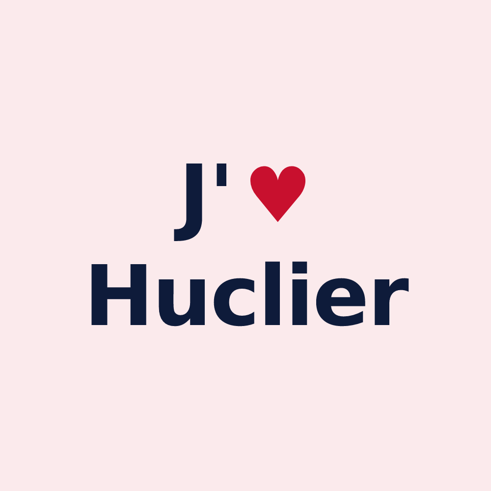 Magnet personnalisé Huclier — design J'aime Huclier