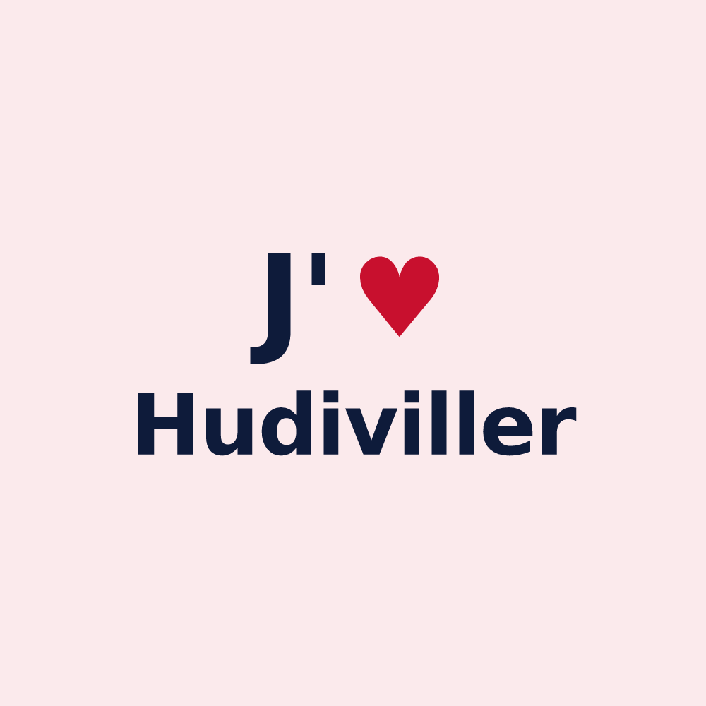 Magnet personnalisé Hudiviller — design J'aime Hudiviller