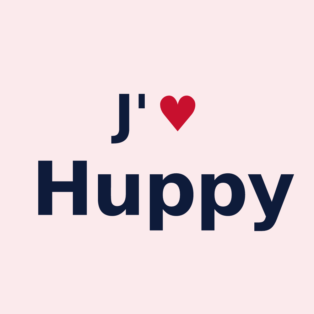 Magnet personnalisé Huppy — design J'aime Huppy