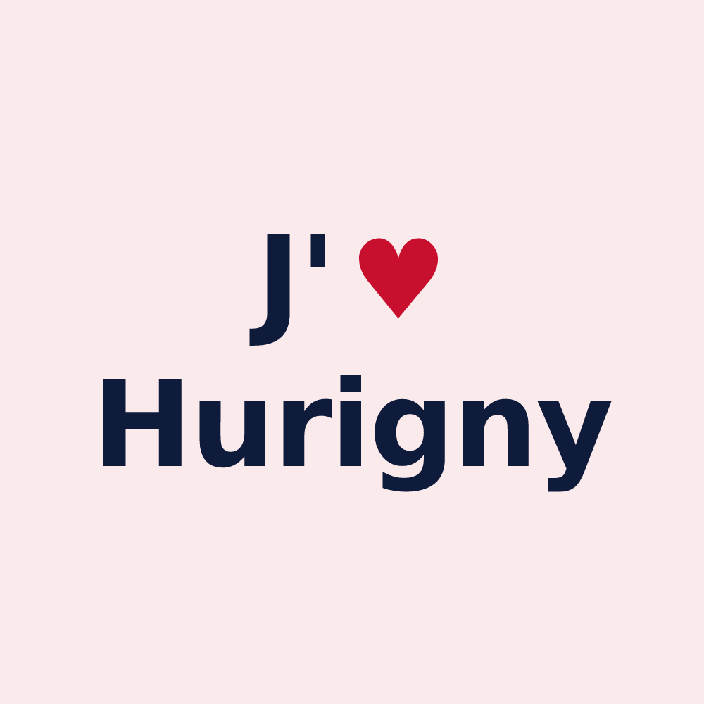Magnet personnalisé Hurigny — design « J'aime Hurigny » imprimé sur le magnet