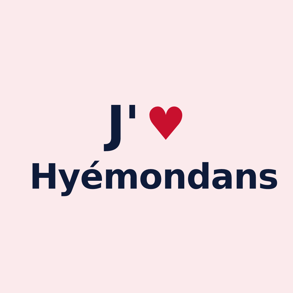 Magnet personnalisé Hyémondans — design J'aime Hyémondans
