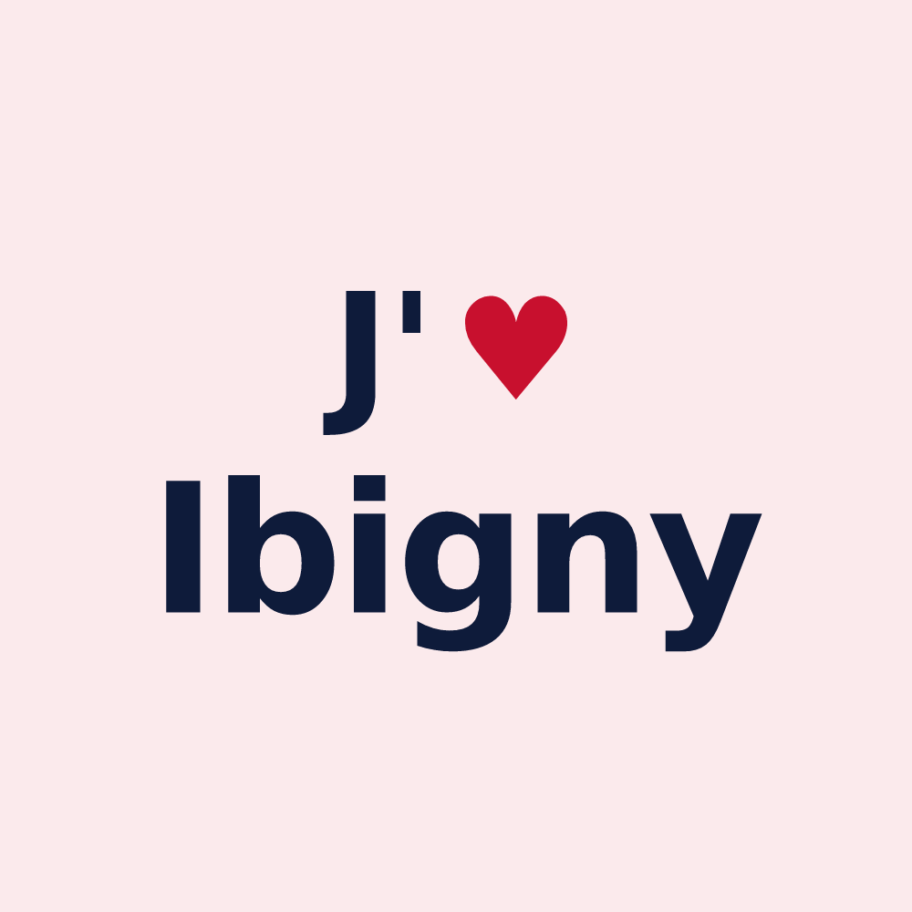 Magnet personnalisé Ibigny — design J'aime Ibigny