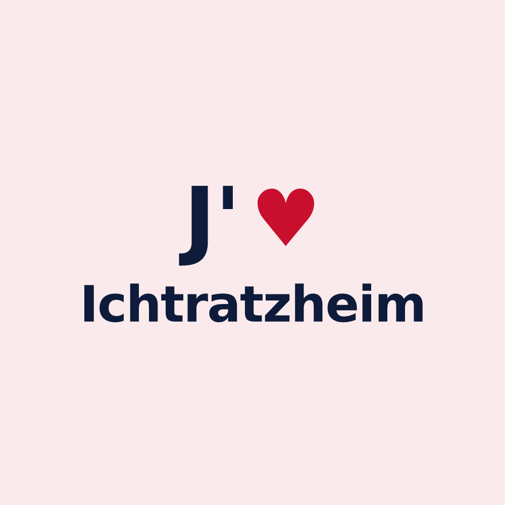 Magnet personnalisé Ichtratzheim — design J'aime Ichtratzheim