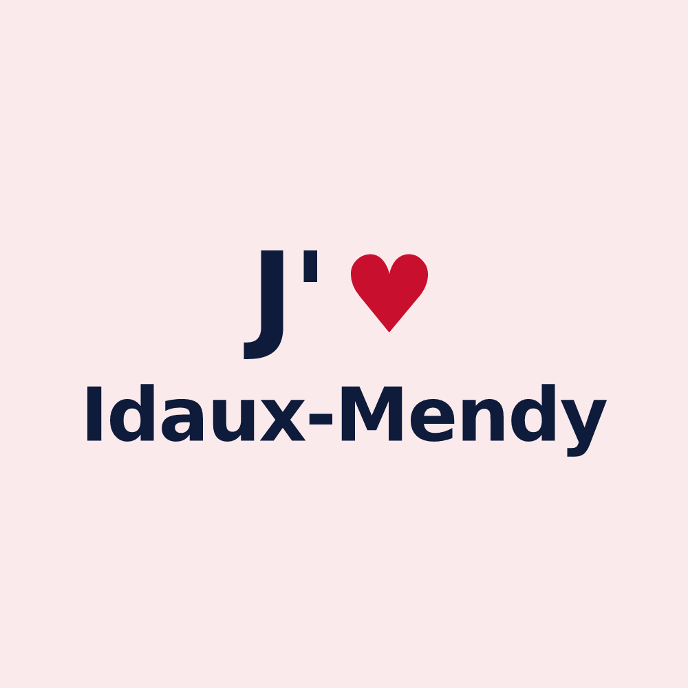 Magnet personnalisé Idaux-Mendy — design J'aime Idaux-Mendy