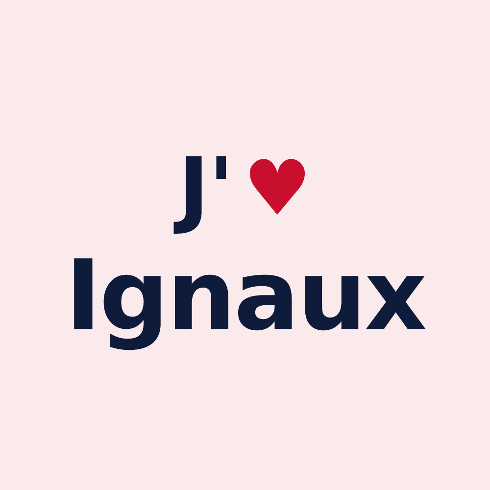 Magnet personnalisé Ignaux — design J'aime Ignaux