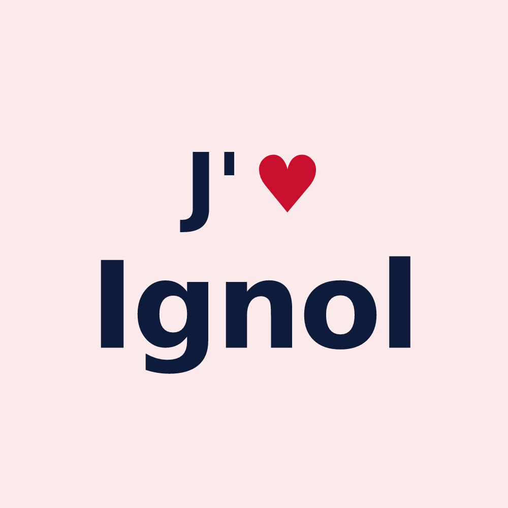Magnet personnalisé Ignol — design J'aime Ignol