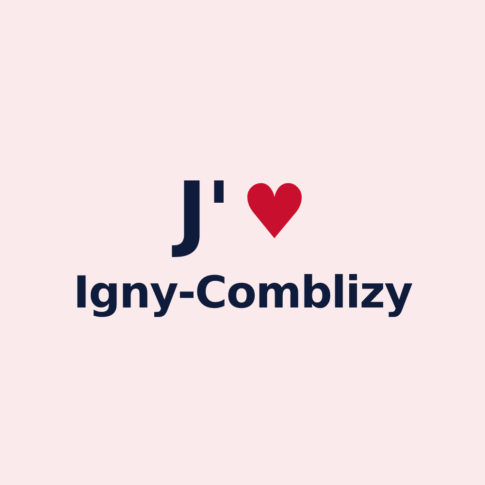 Magnet personnalisé Igny-Comblizy — design J'aime Igny-Comblizy