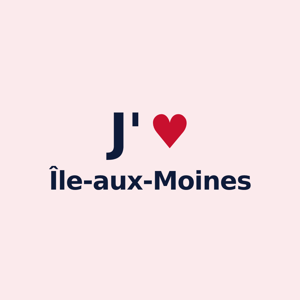 Magnet personnalisé Île-aux-Moines — design J'aime Île-aux-Moines