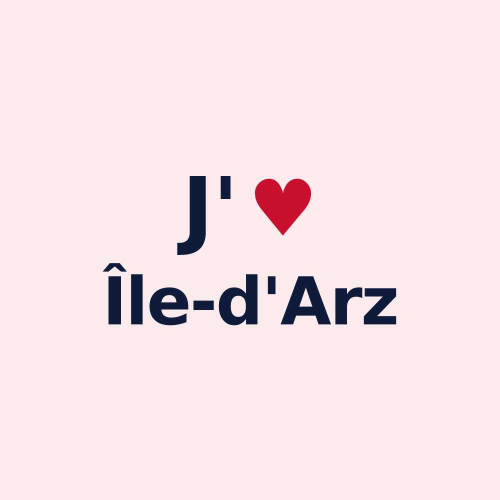 Magnet personnalisé Île-d'Arz — design J'aime Île-d'Arz