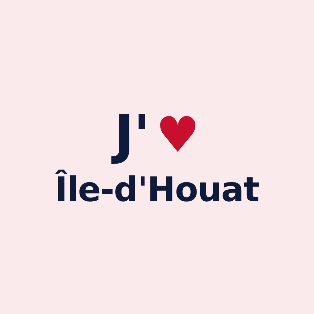 Magnet personnalisé Île-d'Houat — design J'aime Île-d'Houat