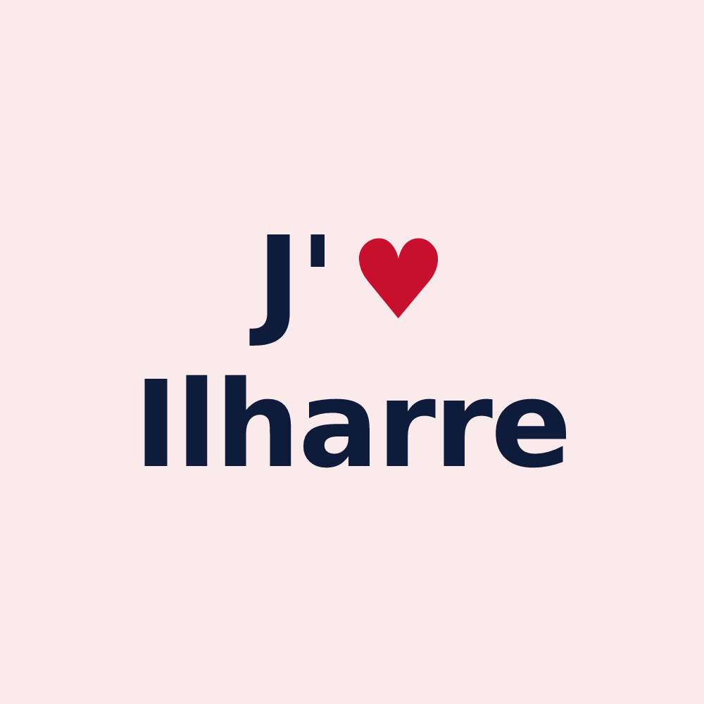Magnet personnalisé Ilharre — design J'aime Ilharre