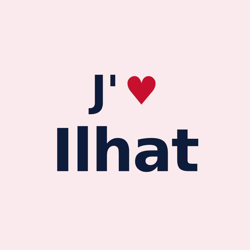 Magnet personnalisé Ilhat — design J'aime Ilhat