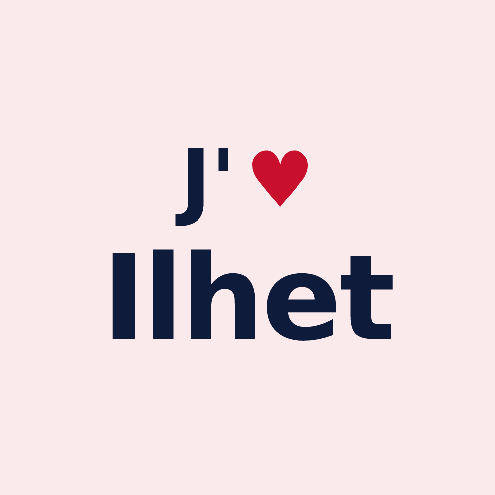 Magnet personnalisé Ilhet — design « J'aime Ilhet » imprimé sur le magnet