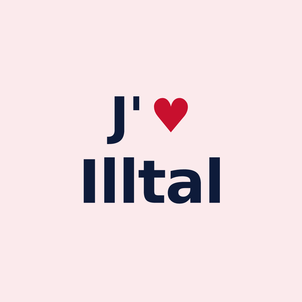 Magnet personnalisé Illtal — design « J'aime Illtal » imprimé sur le magnet
