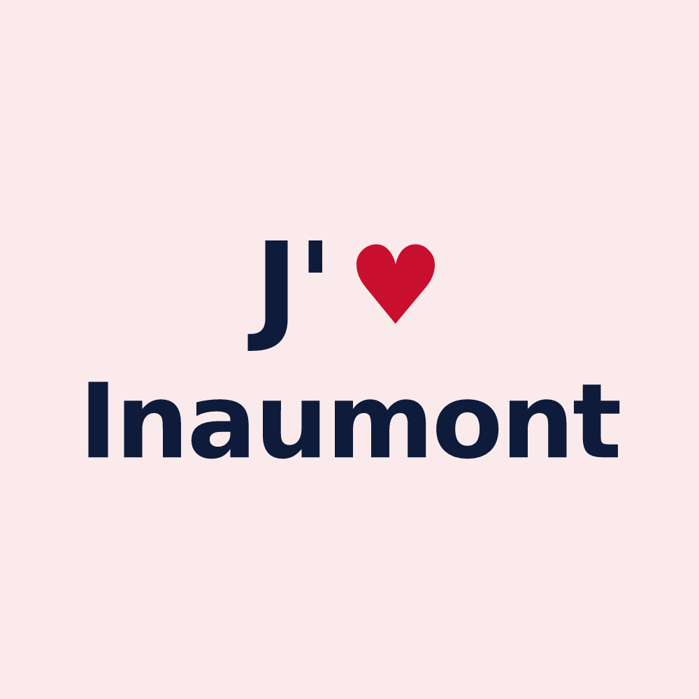 Magnet personnalisé Inaumont — design « J'aime Inaumont » imprimé sur le magnet