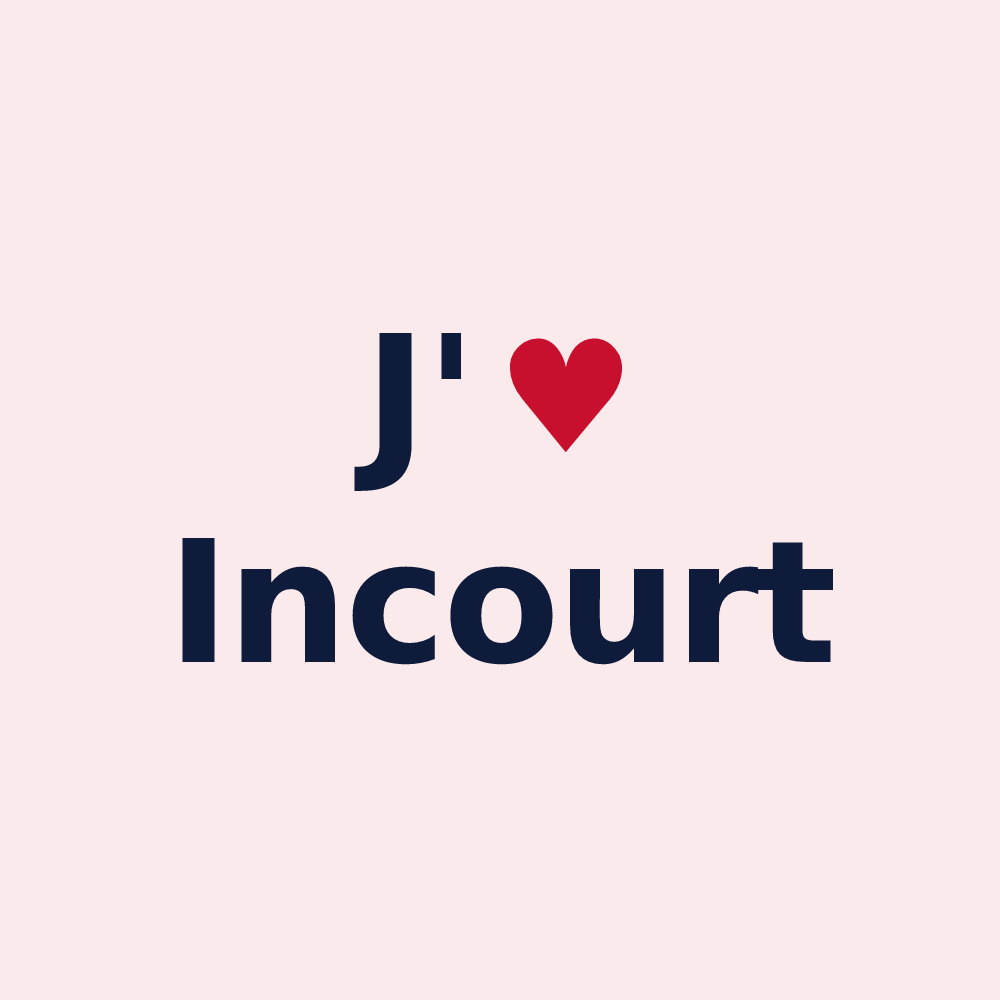 Magnet personnalisé Incourt — design J'aime Incourt