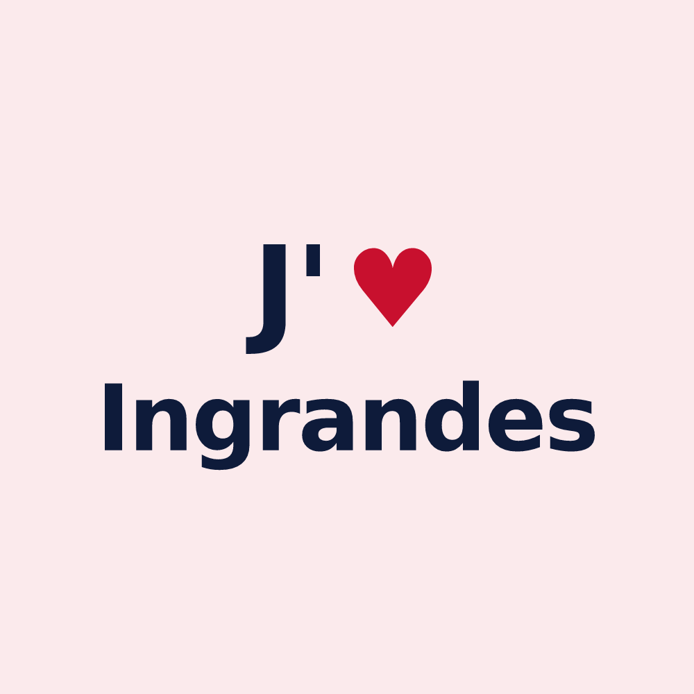 Magnet personnalisé Ingrandes — design J'aime Ingrandes
