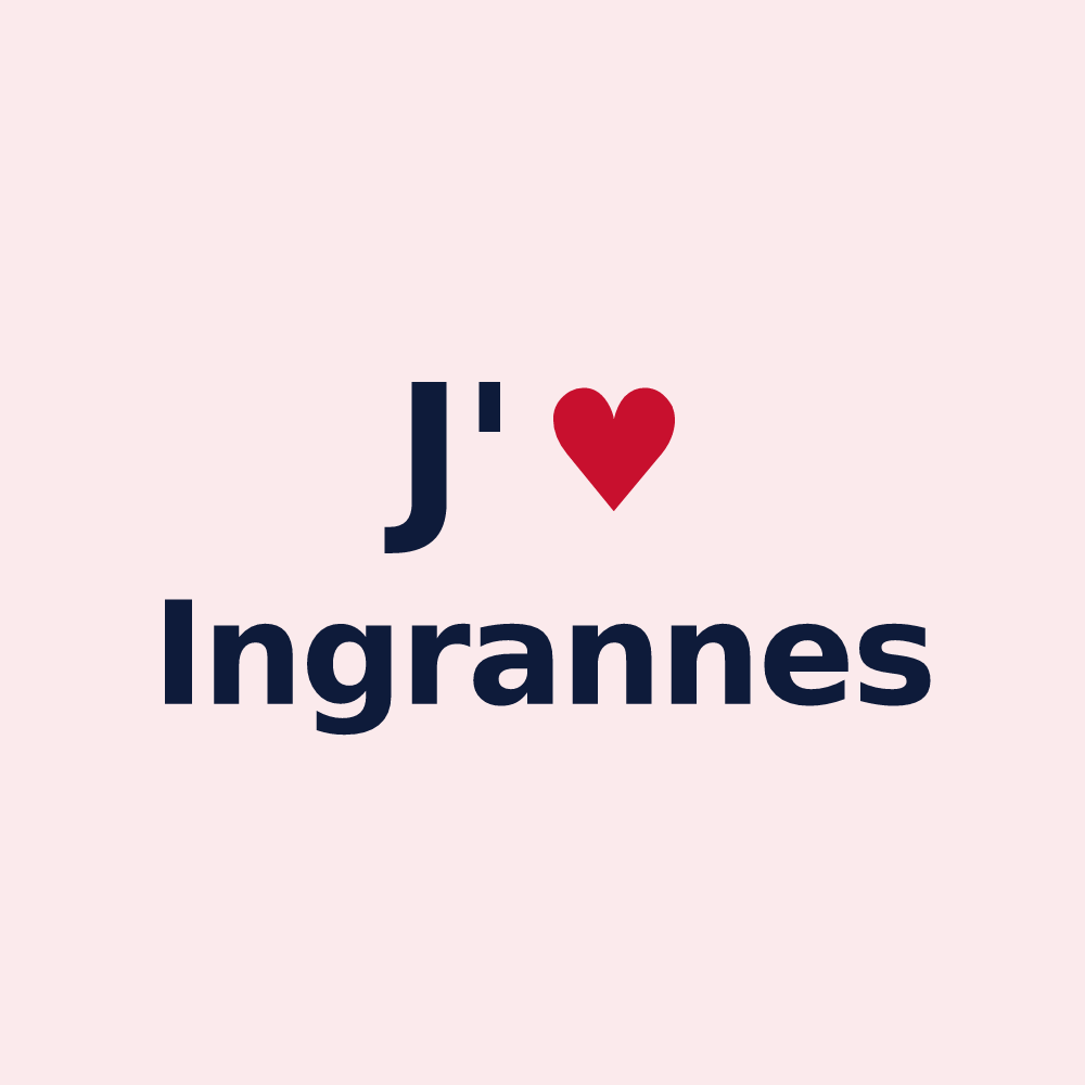 Magnet personnalisé Ingrannes — design J'aime Ingrannes