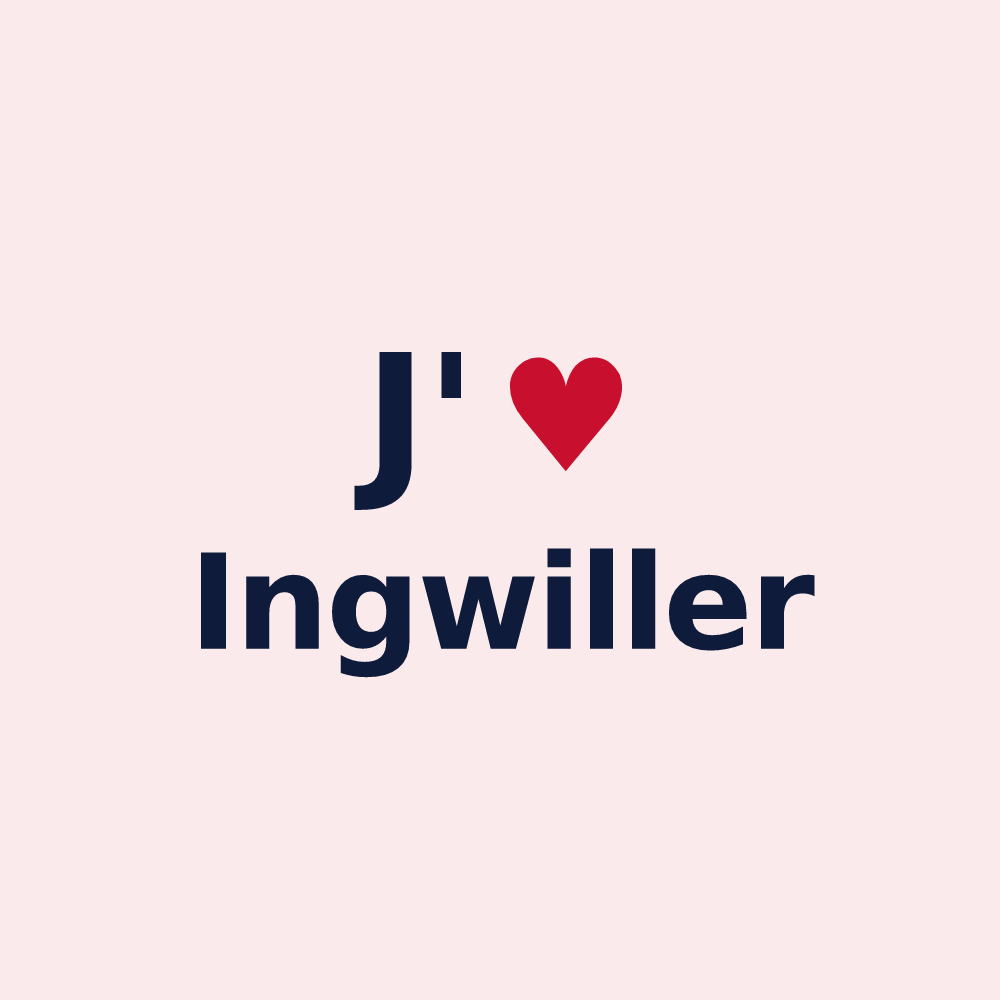 Magnet personnalisé Ingwiller — design « J'aime Ingwiller » imprimé sur le magnet