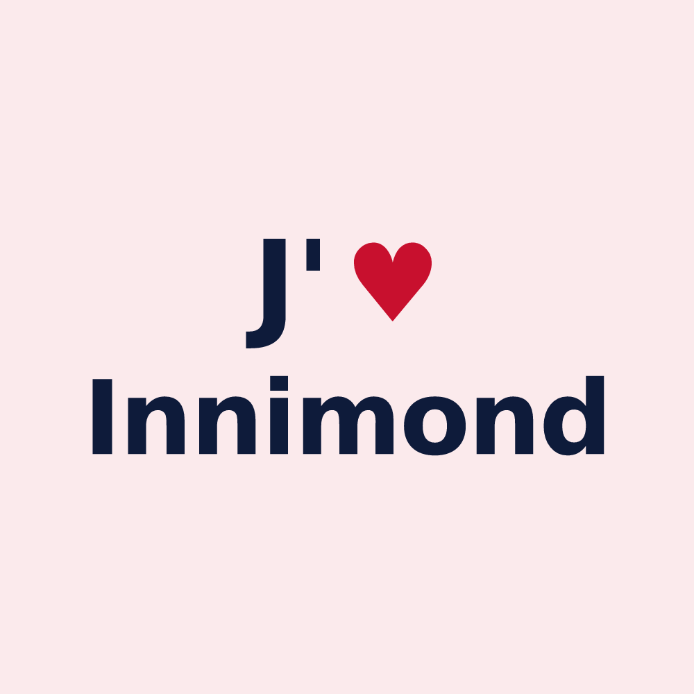 Magnet personnalisé Innimond — design J'aime Innimond