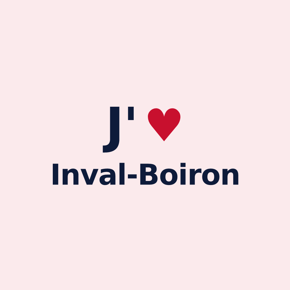 Magnet personnalisé Inval-Boiron — design J'aime Inval-Boiron