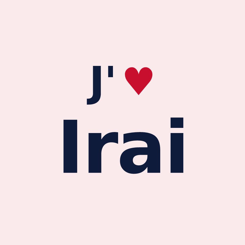 Magnet personnalisé Irai — design J'aime Irai