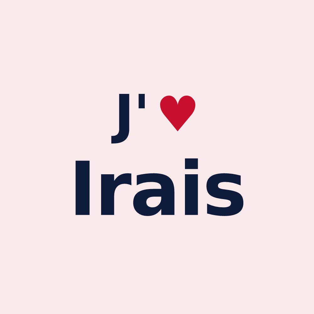 Magnet personnalisé Irais — design « J'aime Irais » imprimé sur le magnet