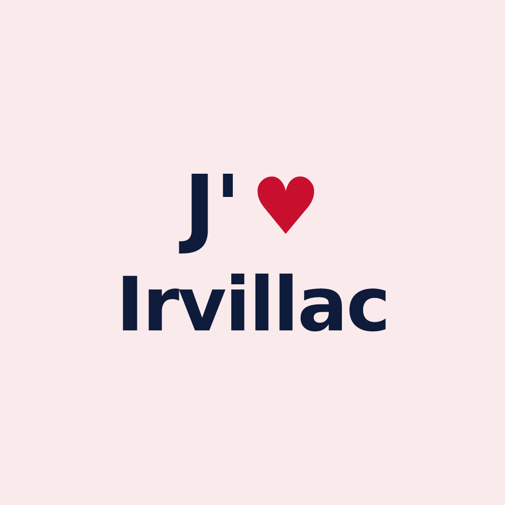 Magnet personnalisé Irvillac — design « J'aime Irvillac » imprimé sur le magnet