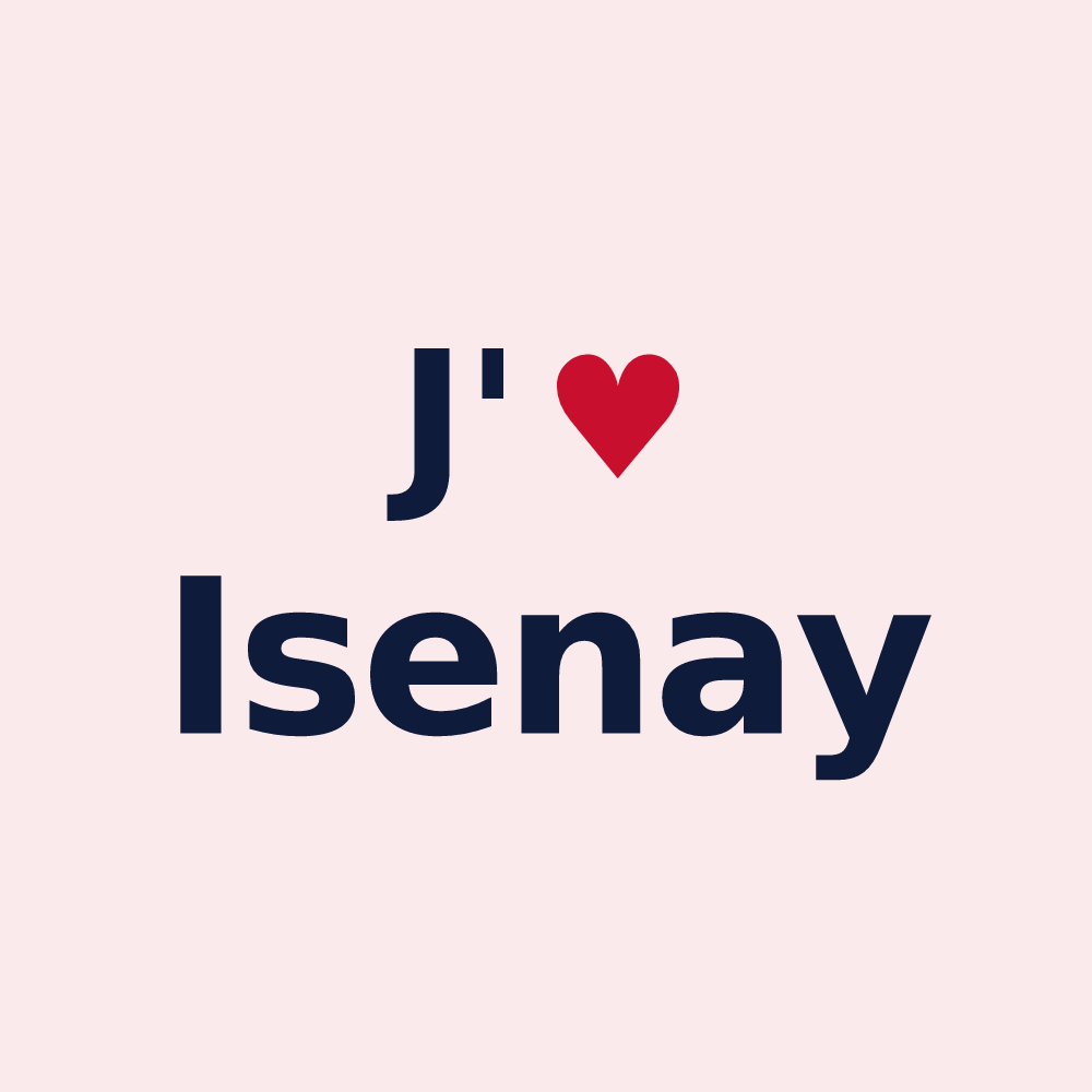 Magnet personnalisé Isenay — design J'aime Isenay