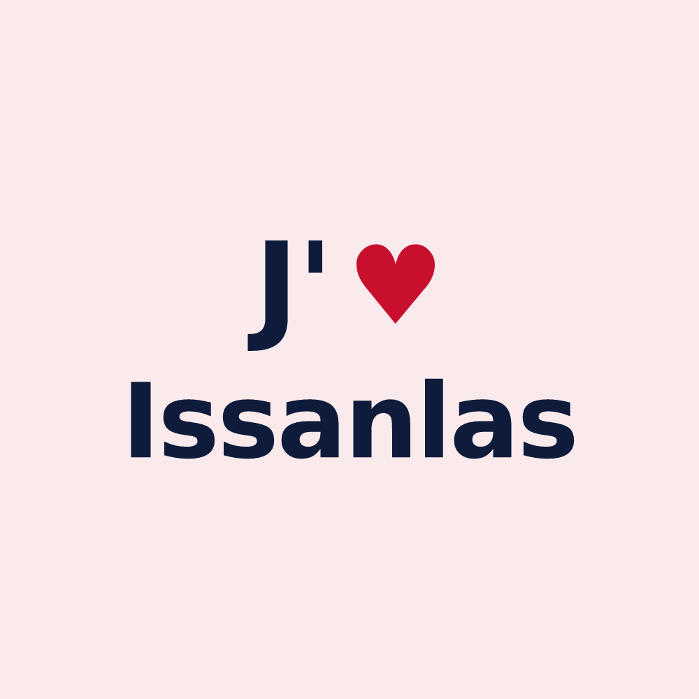 Magnet personnalisé Issanlas — design « J'aime Issanlas » imprimé sur le magnet