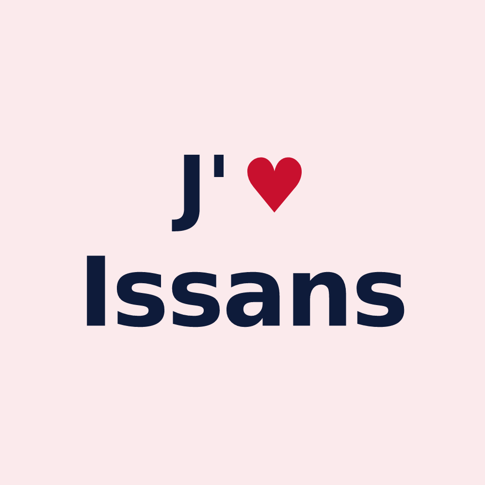 Magnet personnalisé Issans — design « J'aime Issans » imprimé sur le magnet