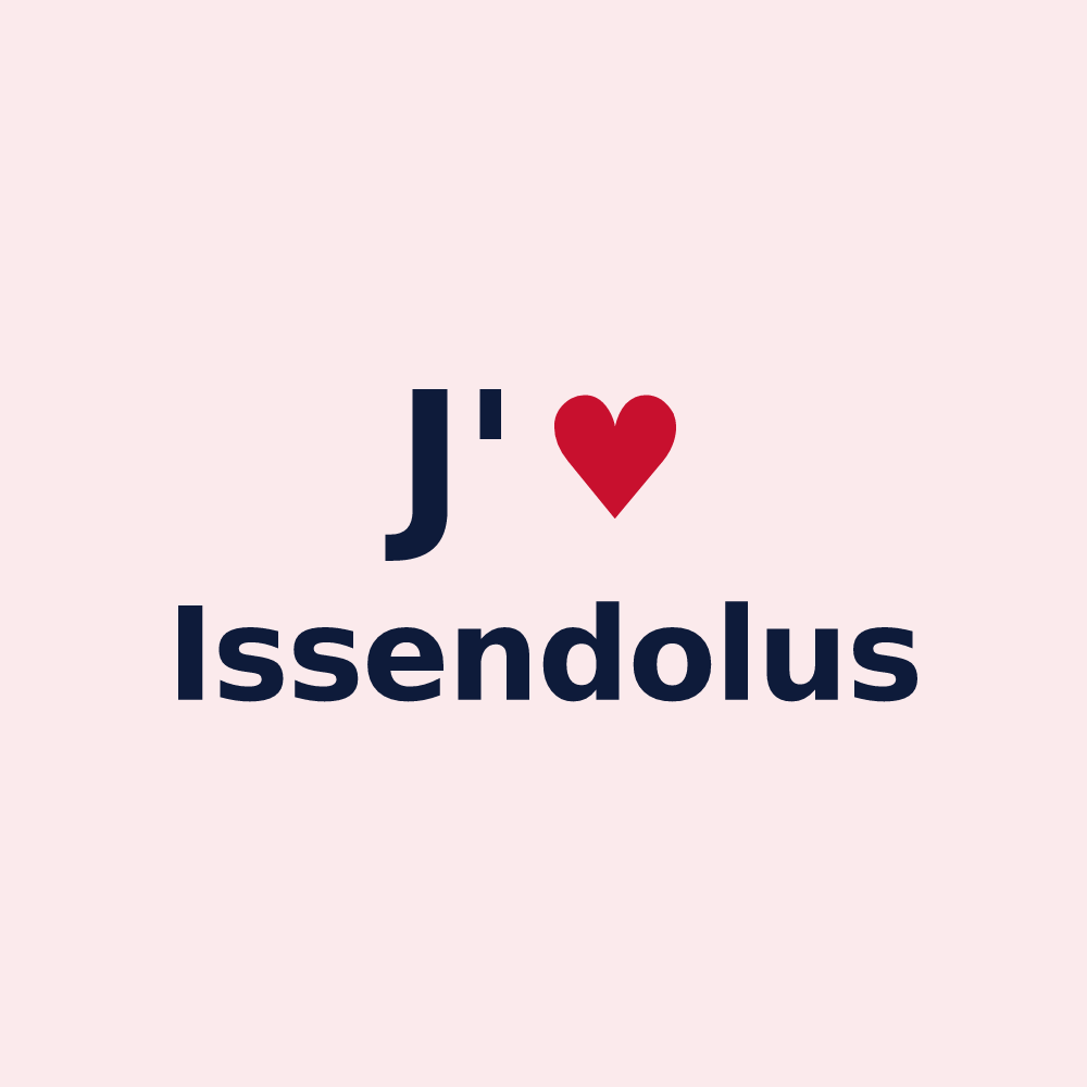 Magnet personnalisé Issendolus — design J'aime Issendolus
