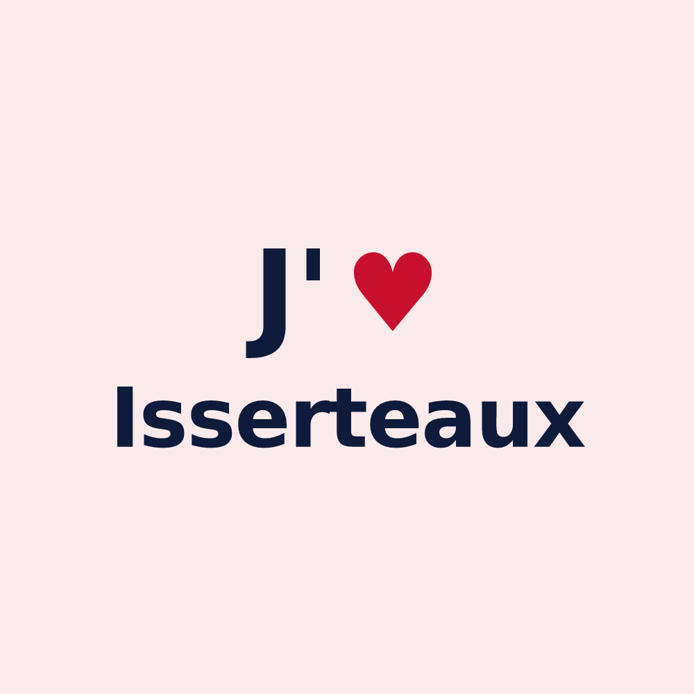 Magnet personnalisé Isserteaux — design J'aime Isserteaux