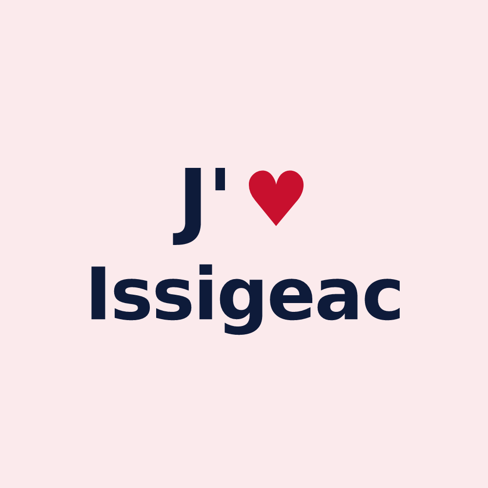 Magnet personnalisé Issigeac — design J'aime Issigeac