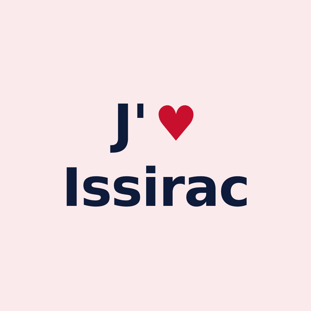 Magnet personnalisé Issirac — design J'aime Issirac