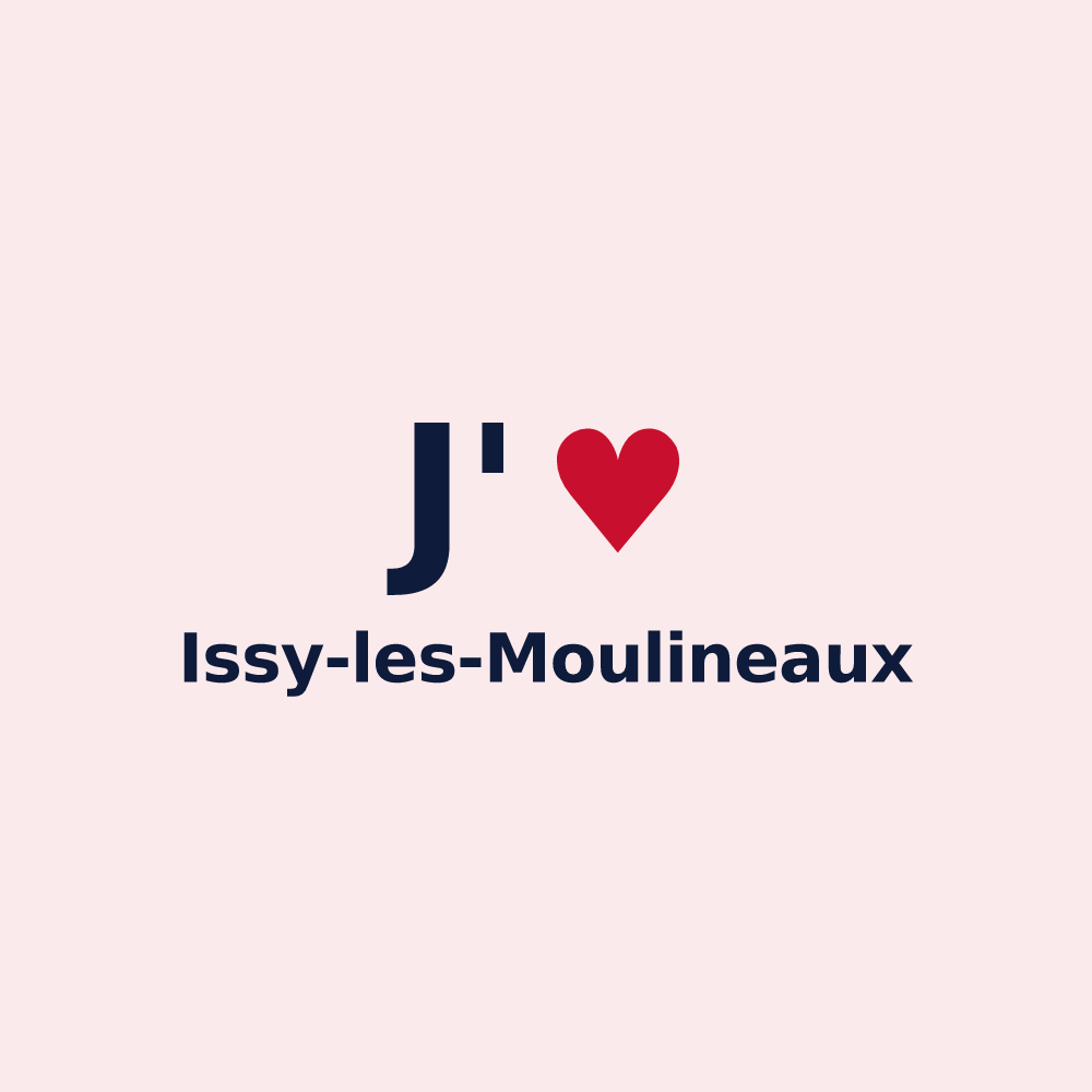 Magnet personnalisé Issy-les-Moulineaux — design J'aime Issy-les-Moulineaux