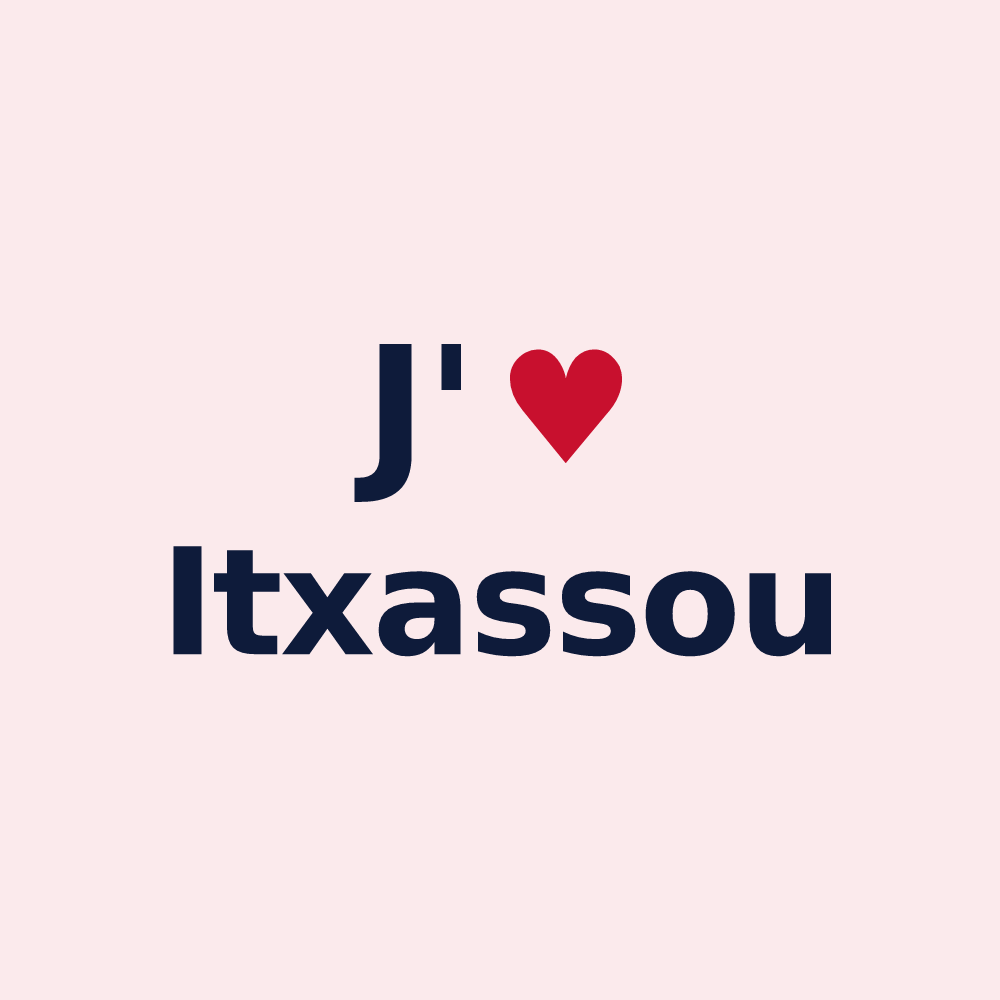 Magnet personnalisé Itxassou — design J'aime Itxassou