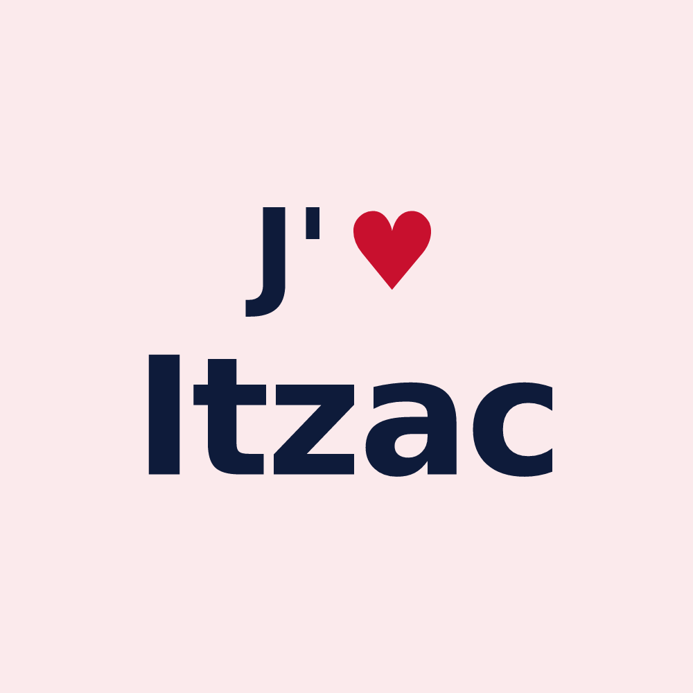 Magnet personnalisé Itzac — design J'aime Itzac